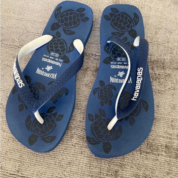 Villebrequin Havianas Chaussures Rubber Flip Flips - Picture 2 of 9